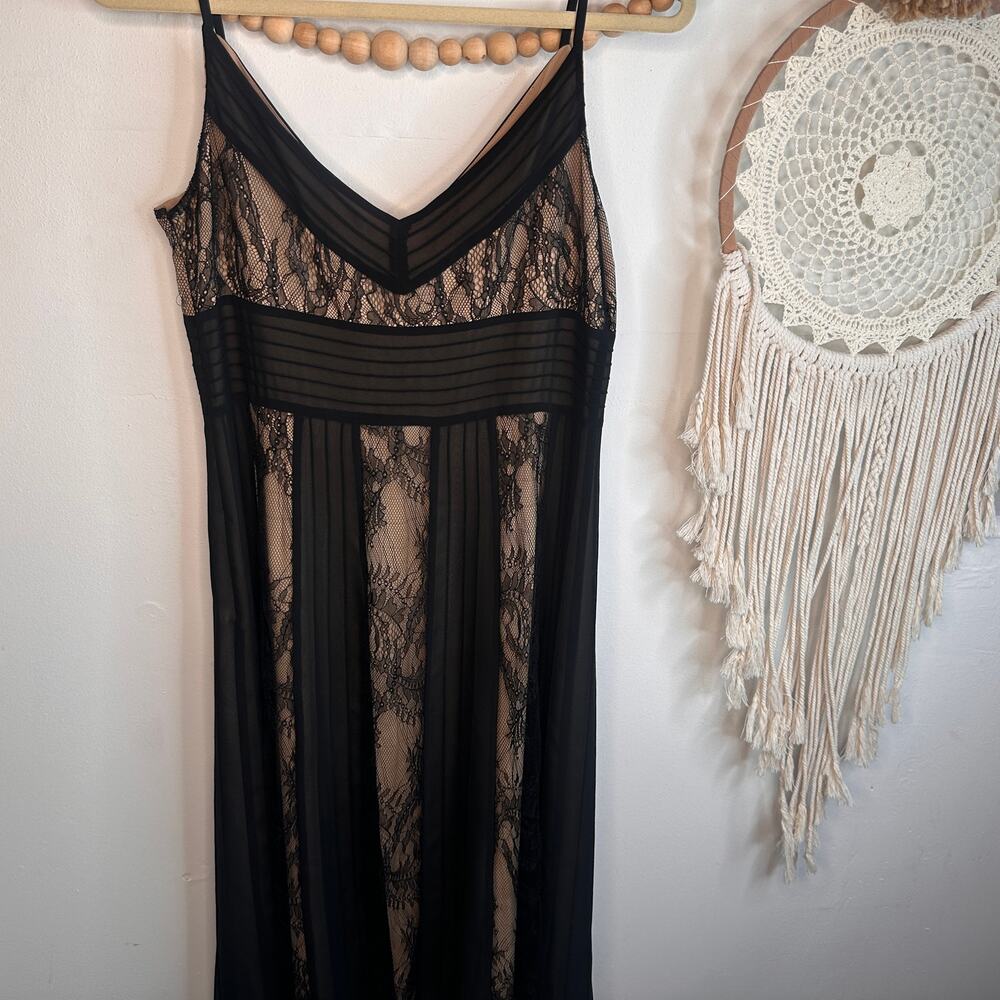 Loft Nude Black Lace Overlay Midi Dress - Picture 5 of 5